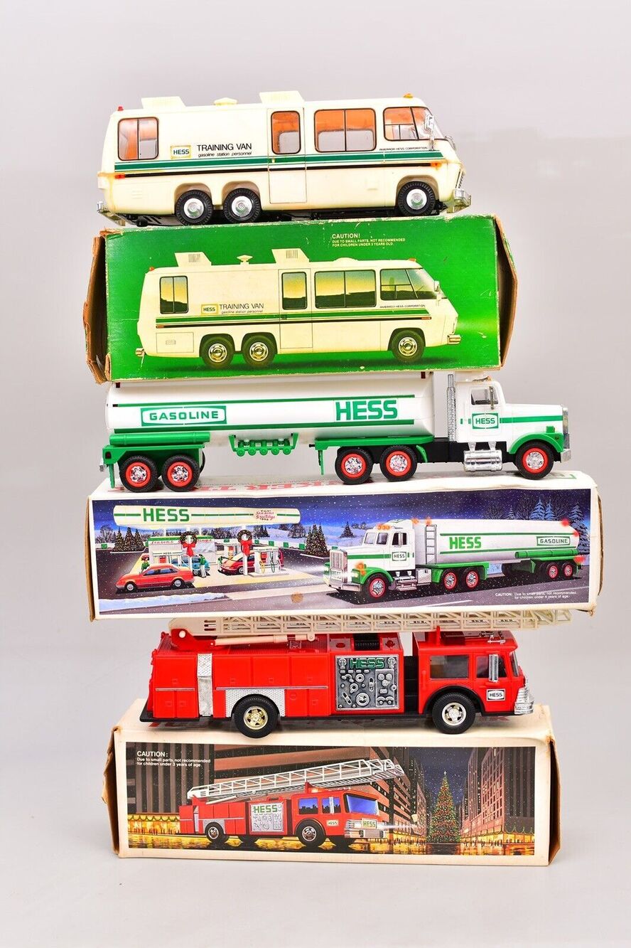 vtg hess training van fire truck gas gasoline tanker christmas van lot bundle